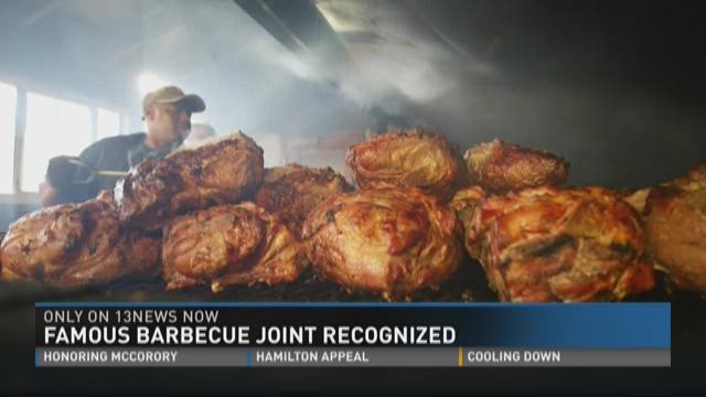 Famous barbecue joint is recognized